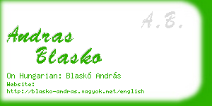andras blasko business card