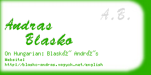 andras blasko business card